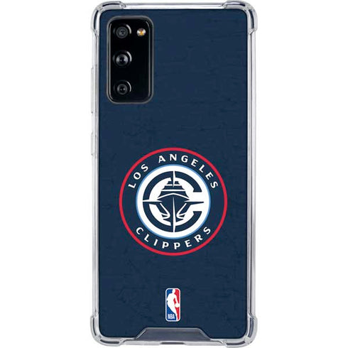 NBA Los Angeles Clippers Distressed Blue Galaxy S20 FE Clear Case